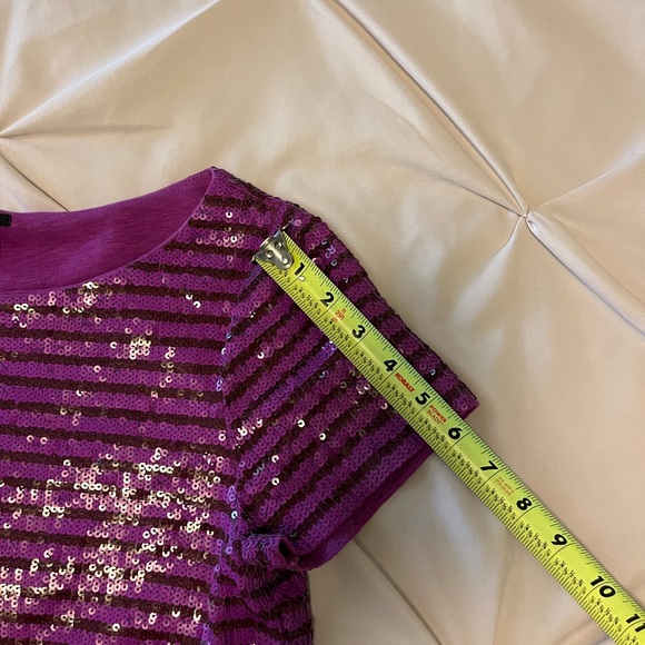 J.Crew Purple Stripe Sequin Top Size Small - Picture 7 of 8